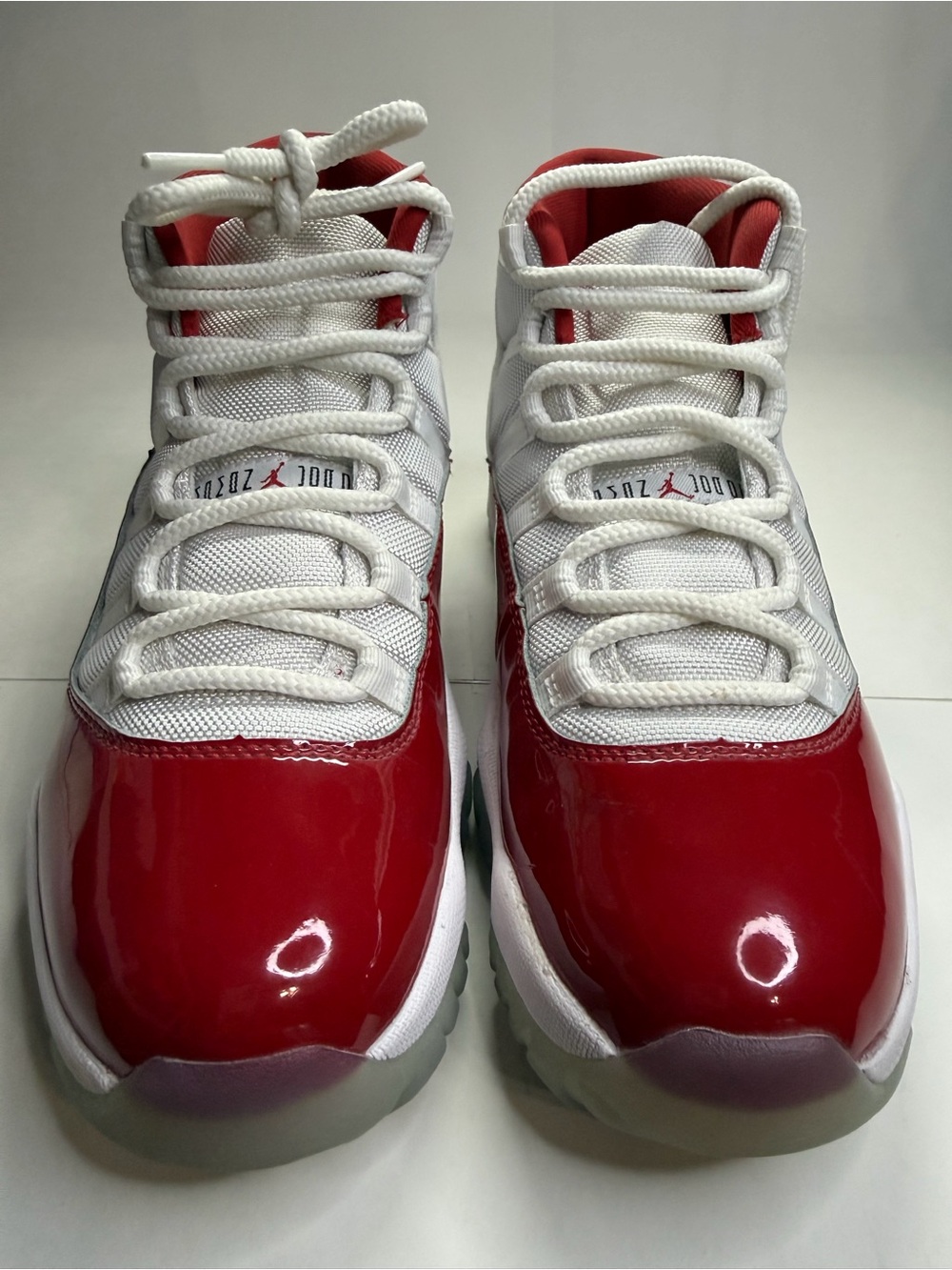 Men’s SIZE 8.5 Jordan Retro 11 Sneaker - White & Red CHERRIES “NO BOX”